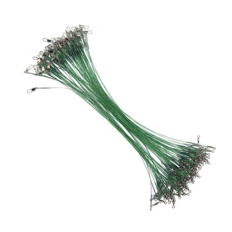 Fishing Wire Leader, Swivels Snap 100PCS Protective Fishing Leader for