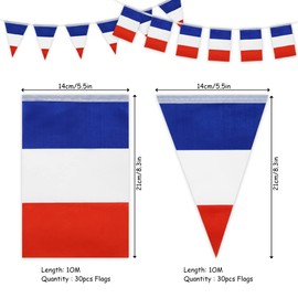 French Flags Rectangular Triangle 60 French Flags 65 Feet Indoor Outdoor Banner Party Decorations
