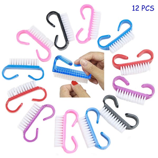 Dusenly 12 Pcs Nail Brushes for Cleaning Nail Brushes, Toes and Nail Cleaners