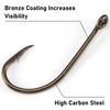 Dr.Fish 100 Pack Beak Hook, Bronze, Reversed Hollow Point, Offset