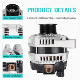 Automotive NEW Alternator Fit for Hyundai Elantra 11-17, for Elantra Coupe 13-14, for Elantra GT 13-17, Fit for Kia Soul 12-13, for Forte 14-16, for Forte Koup 14-16, for Forte5 15-16