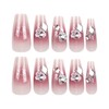 Angwis 24pcs Pink Ombre Coffin Press-on Nails Set - Glitter