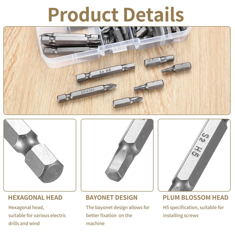 for Torx Bit Set PH Bit Set, 42 Pcs H5