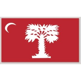5 Inch State Of South Carolina Big Red Citadel Flag Vinyl Sticker