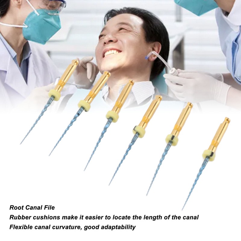 6pcs F1 Endodontic Canal Files Stretchy Metal Portable Rustproof Endodontic