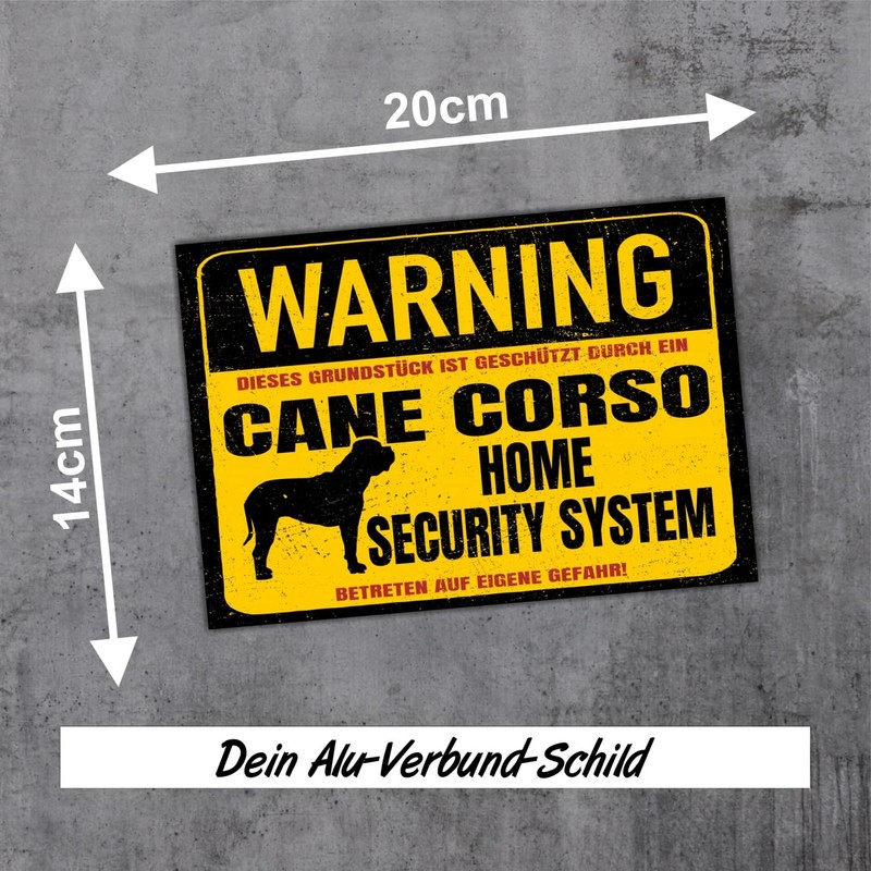 Cane Corso Italiano Dog Sign Warning Security System Door Sign