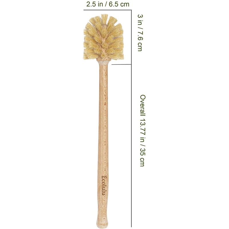 ECOLULU Bamboo Dish Brush Set & Wood Bottle Brush for