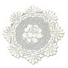 8" Alpine Rose Ecru Doily