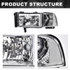 DOTCOM LED Headlights, Compatible with 1994-2001 Dodge Ram 1500/1994-2002 Ram
