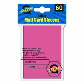 Arkero-G 60 Small Matt Card Sleeves Pink/Pink (Matte Card Sleeves) - for Slim Games like Yu-Gi-Oh! Japanese Size