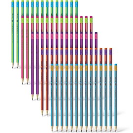 Berlingo Fuze Series 72 Pieces HB Pencil Set with Eraser Pre-sharpened Round Shape Light Wood for Office, Home Office or School and College