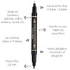 Pentel N75W-A Marcador Permanente Doble Punto, Negro