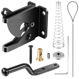 Hotop Self Locking Gate Gravity Latch Stainless Steel Spring Loaded with Adjustable Gate Latch Automatic Cable Pull Door Latch for Secure Pool for Wooden Fence Metal Post Mount Garden Shed