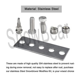 100% 304 Stainless Snow Blower Impeller Modification/Rubber Ki, 3/8inch 3-Blade Universal - Modifies 2-Stage Machine Including Installation Hardware, Repeated and Use Durable in Various Conditions (3)