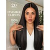 LUVME Invisible Clip in Hair Extensions Real Human Hair, 22