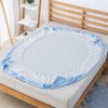 Waterproof Anti mite Mattress Pad Cover Fitted Sheet Blue 150*200+30cm