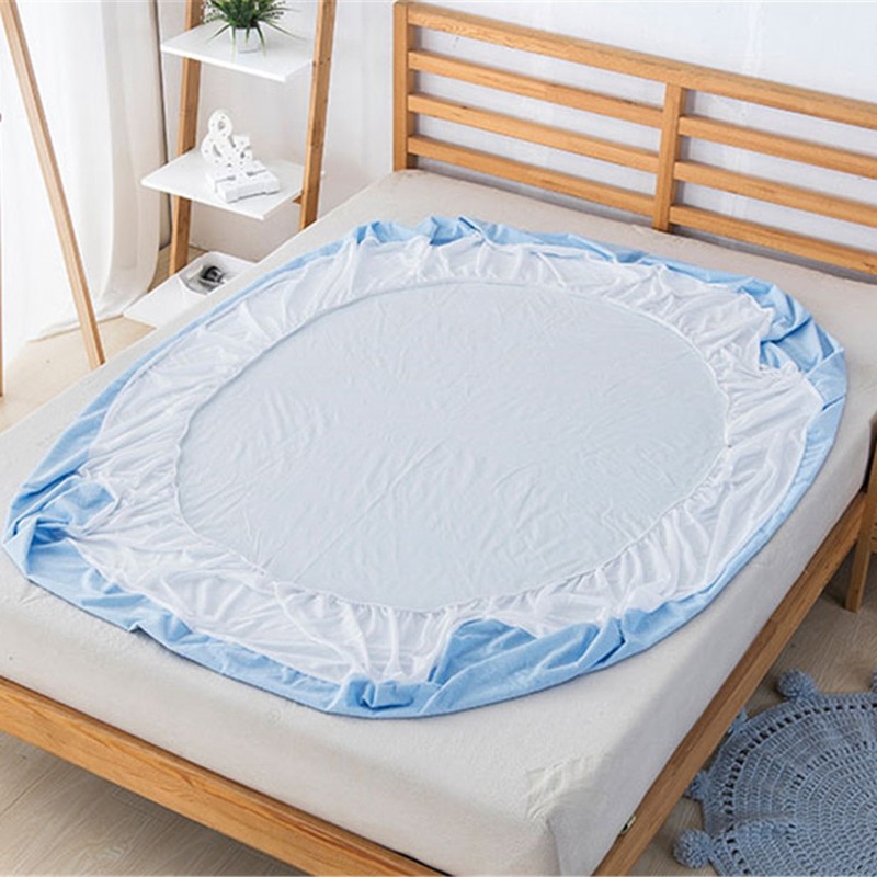 Waterproof Anti mite Mattress Pad Cover Fitted Sheet Blue 150*200+30cm