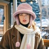 Clakllie Fuzzy Women's Bucket Hats Winter Fisherman Cap with Earflaps