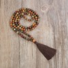 Yoga Necklace Jewellery Beads Long Tassel Necklace Jasper with 108