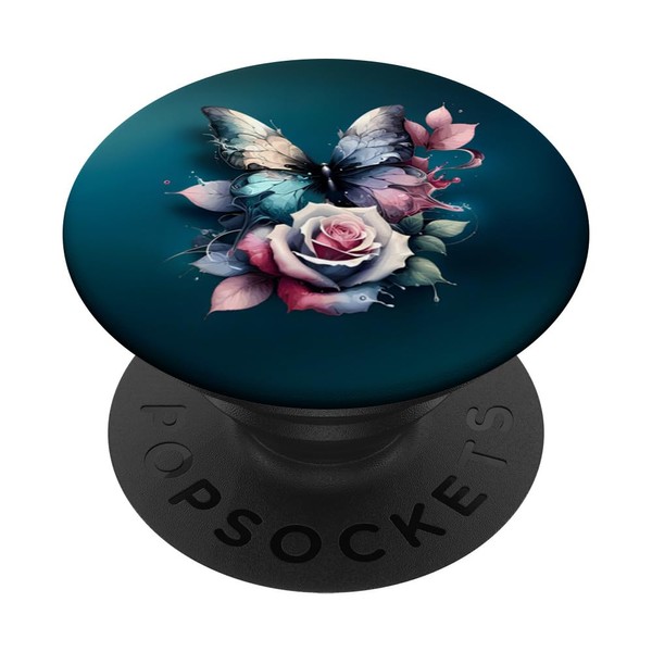 Butterfly Rose Flower Cell Phone Button Pop Up Holder PopSockets