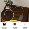 Veegle Floating Nightstand with Charging Station and LED Lights (Walnut
