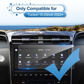 Coleya 2022 2023 2024 Tucson Screen Protector for Hyundai Tucson (XRT/N Line/Limited/SEL Convenience/SEL) 10.25-inch Touch Screen, 9H Tempered Glass 2024 2023 Tucson Hybrid Accessories 10.25"