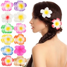 24 Piezas Hawaianas Plumeria Flor Pinza para El Cabello Accesorio para El Cabello para Boda Fiesta Playa Pinzas para El Cabello 2. 4 Pulgadas 24 Colores