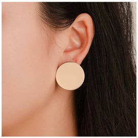 Iaceble Bohemia Coin Disc Earrings Gold Circle Studs Earrings Round Disc Stud Earrings Minimalist Geometric Earrings Jewelry for Women and Girls
