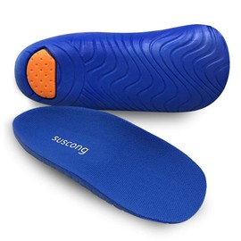 SUSCONG Insole 3/4 Arch Support Insole Plantar Fasciitis Arch Support Flatfoot Cup Insole with Shock-Absorbing Sponge Unisex