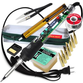 lnside lnsight Clear Digital Soldering Iron & Wood Burning Kit, 68W Adjustable Temperature Soldering Gun (392-932°F)
