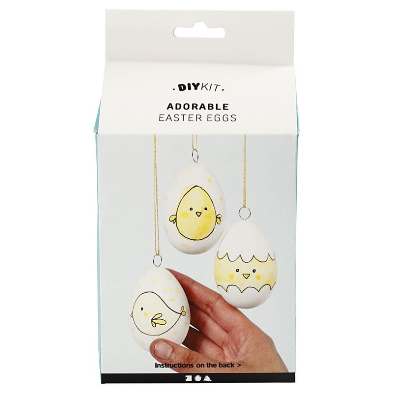 Funny Easter Eggs Craft Set, Watercolour Decoration, 1 Set