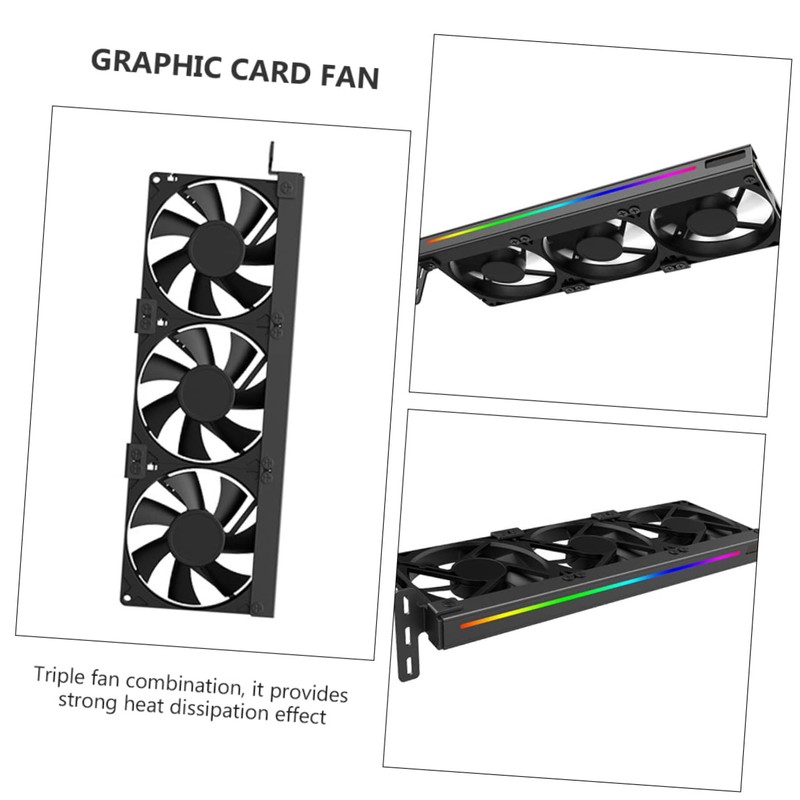 TEHAUX 5v Graphic Card Cooler RGB Lighting Pin Air Cooling