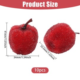 CHGCRAFT 10Pcs Artificial Foams Apples Mini Red Apple Foam Fruit Simulation Fruits Red Apples Mini Simulated Fruit for Home Kitchen Photography Party Decoration, 41x34x33.5mm