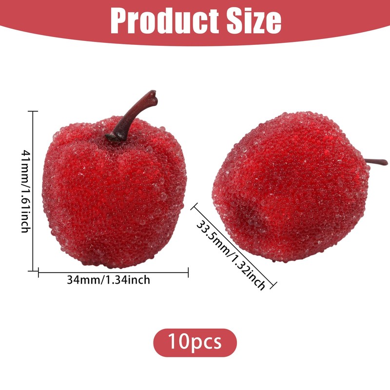 CHGCRAFT 10Pcs Artificial Foams Apples Mini Red Apple Foam Fruit