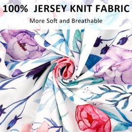 Pea Pod Pack N Play Sheets for Baby Girls, 2 Pack Floral Mini Crib Sheets Neutral, Stretchy Portable Playard Mattress Sheet Fitted, Ultra Soft Jersey Knit