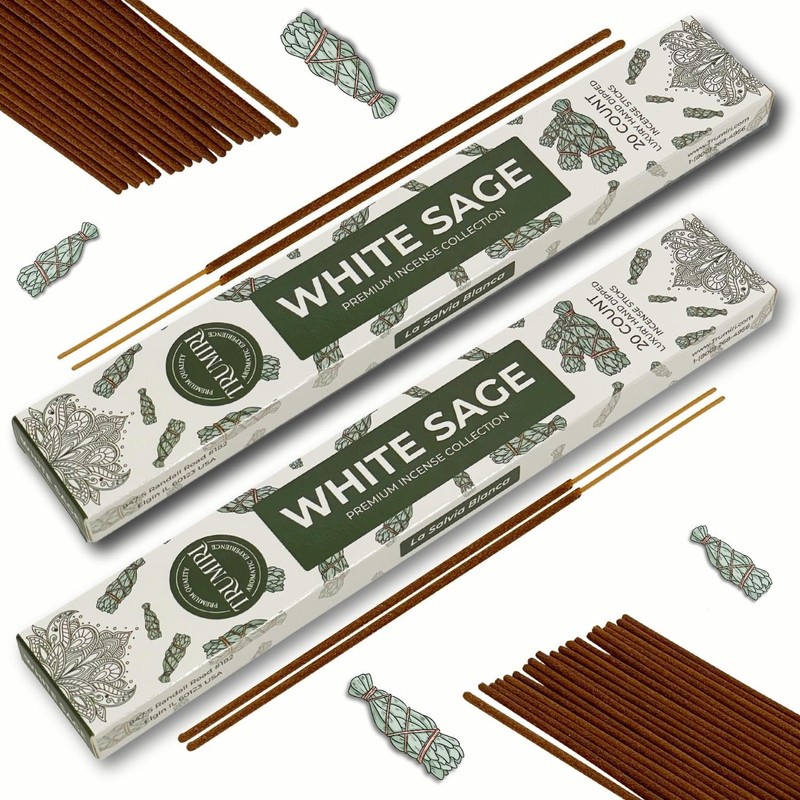 White Sage Incense Sticks for Cleansing - Total 40 Insence-Sticks
