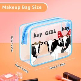 Cow Lovers Gifts for Women Cow Makeup Bag Cute Cow Gifts for Cow Lovers Cow Theme Gifts Transparent Cosmetic Bag Cow Print Stuff Graduation Gifts for Daughter Christmas Birthday Gifts for Cow Lovers