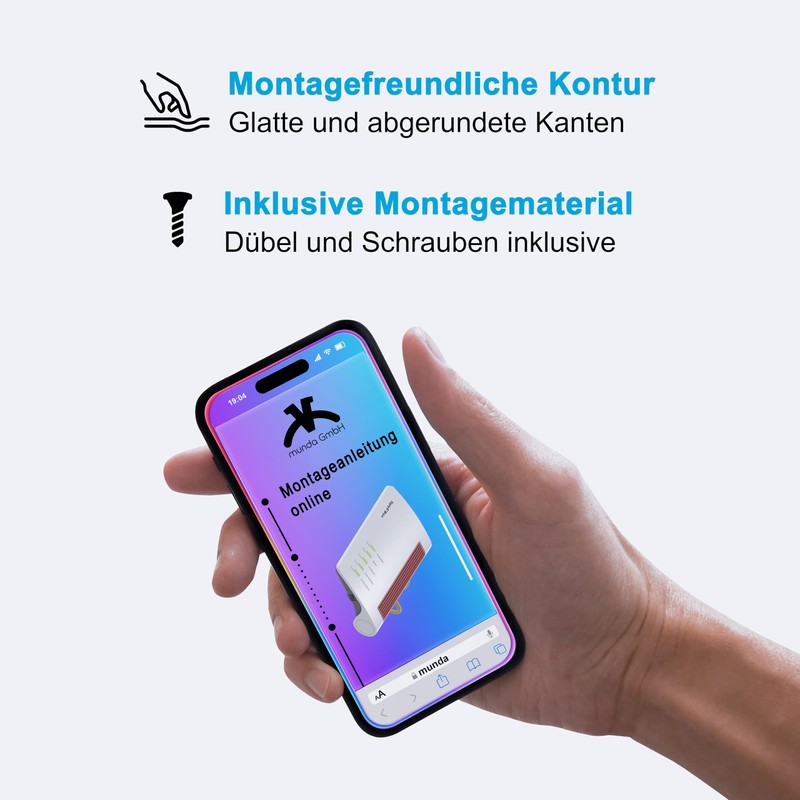 munda.living Fritzbox Wall Mount - Fritzbox Mount for All Fritzbox
