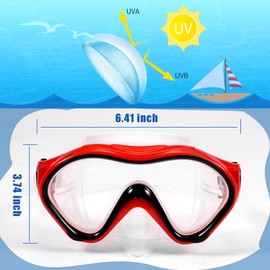 Yizerel Kids Swim Mask, Swimming Goggles with Nose Cover, Snorkel Gear Scuba Diving Snorkeling, Anti-Fog UV Protection Lens Waterproof Socket 180° View Angle Face Mask for Youth Children Junior Teens
