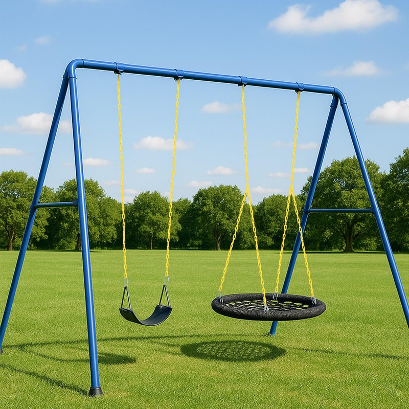 2 Pcs 87'' PVC Coated Swing Chain Heavy Duty Hanging