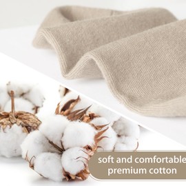 FGZ Womens Thin Cotton Socks, Casual Soft Cotton Socks Women Above Ankle Crew Socks 5 Pairs (5-9, Md Beige)