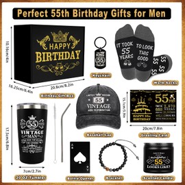 55th Birthday Gifts for Men Tumbler Set, Unique Gift for 55 Year Old Man