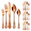 CITESANA 20-Piece Stainless Steel Flatware Set, Rose Gold Silverware Set