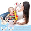 Heyu-Lotus 2Pcs Baby Soft Rattle Sensory Toys,Newborn Baby Rattle Stuffed