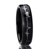 DoubleAccent 6mm Titanium Black Wedding Bands Promise Rings Forever Love