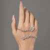 Mytys Silver Adjustable Palm Rings for Women-Cubic Zirconia Open Hand