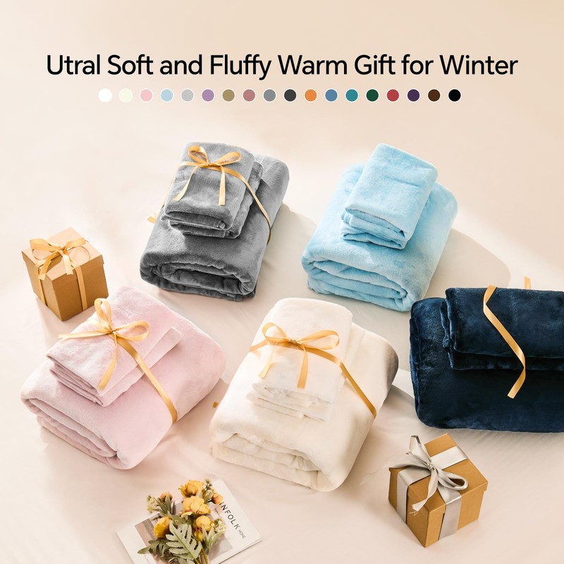 BEDELITE Flannel Sheets King Size White - Super Soft Fleece