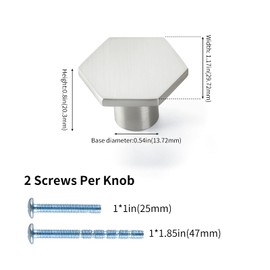 goldenwarm 30 Pack Brushed Nickel Kitchen Cabinet Square Knob Single Hole Cabinet Hardware for Dresser Drawer Cabinet Pulls