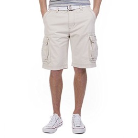 UNIONBAY Men's Survivor Belted Cargo Short, Stone, 38