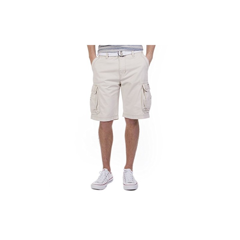 UNIONBAY Men's Survivor Belted Cargo Short, Stone, 38